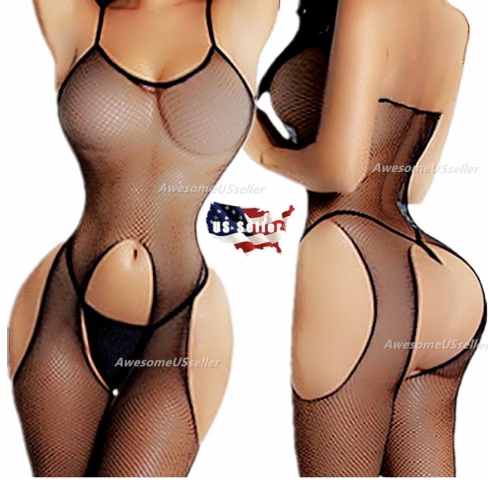 Suspender Bodystocking Lingerie Stockings Bodysuit Fishnet Babydoll Sleepwear US